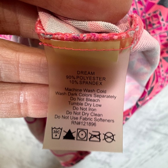 Title Nine Dream Dress Womens Medium Pink Geometric Print Zip Pocket Cap Sleeve - Picture 4 of 11